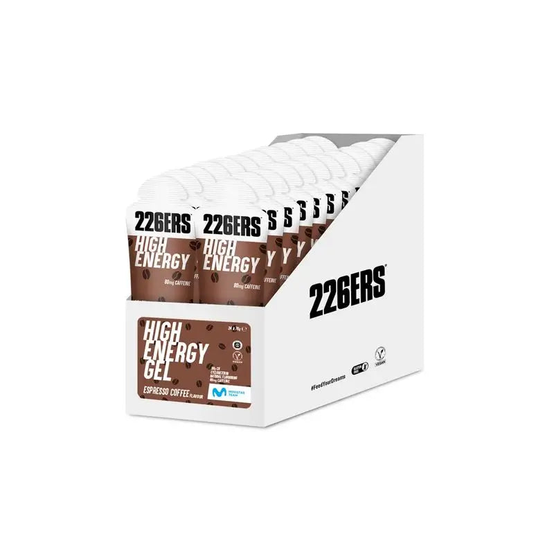 226Ers High Energy Gel Espresso Caffeinated Energy Gel, 24x76 grams