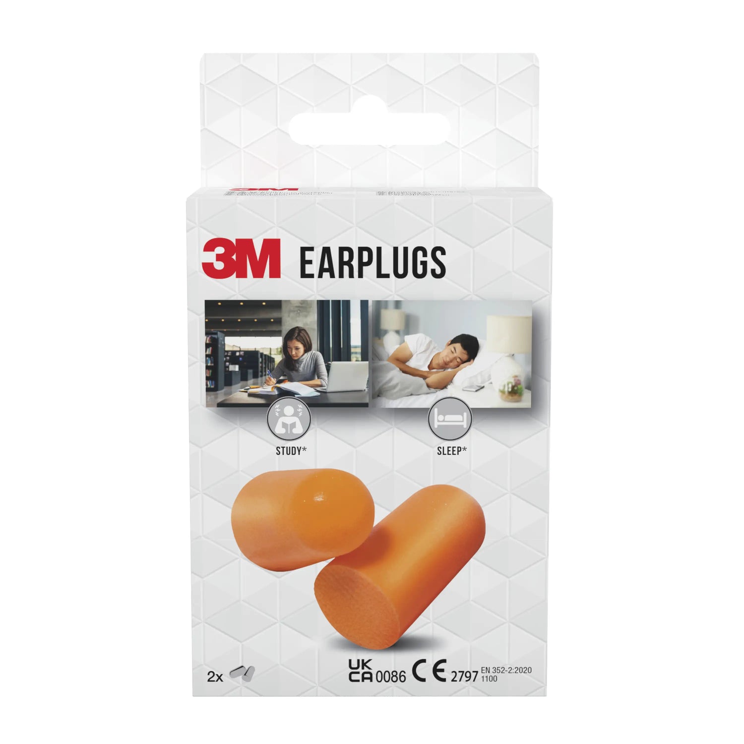 3M™ Bouchons d'oreilles antibruit en mousse 1100, Snr 35 Db, 2 paires