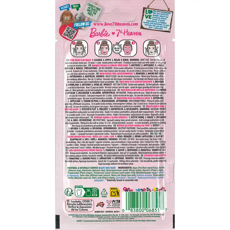 7 Masque à l'argile rose Barbie Heaven