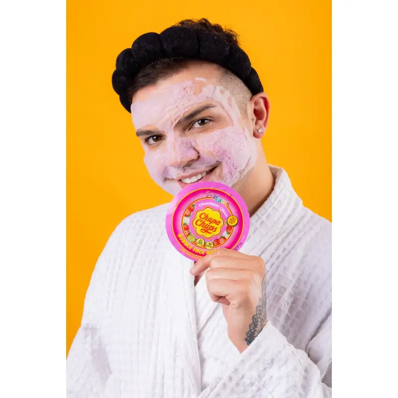 7 Heaven Bubble Chupa Chups Masque facial à bulles à la fraise et à la crème