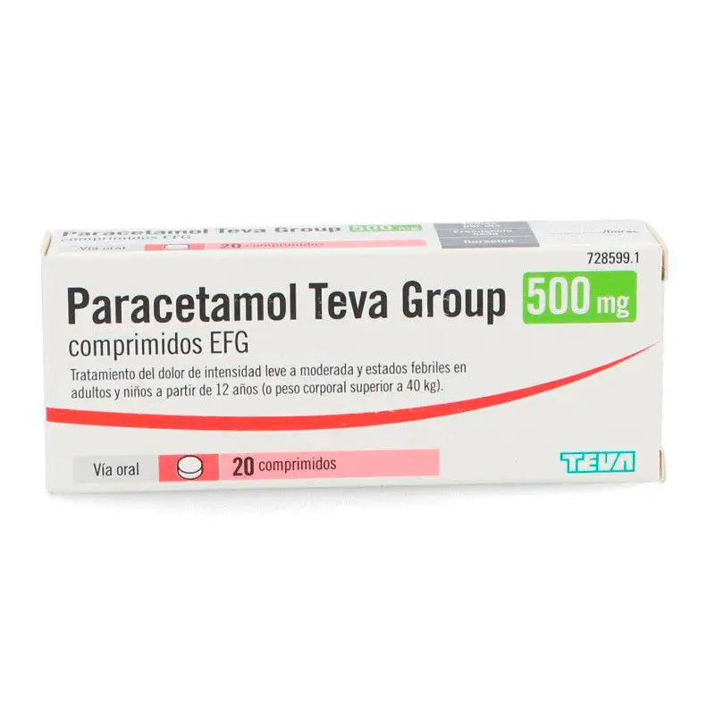 Paracetamol Teva Group 500 mg, 20 Tablets