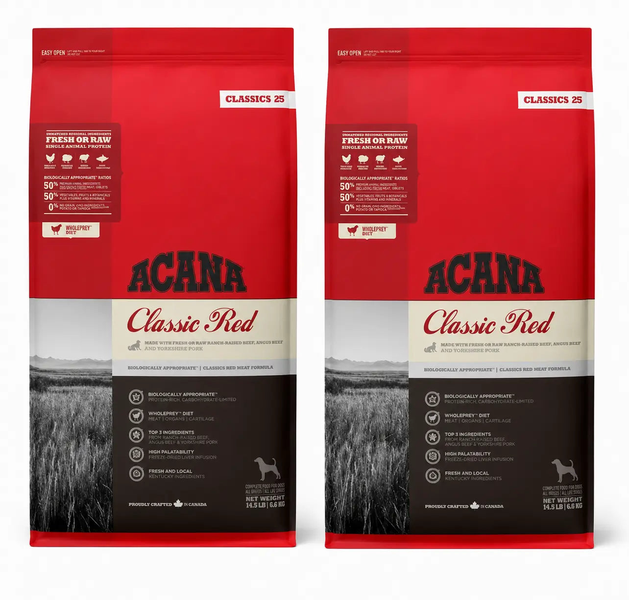 Acana Canine Adult Classics Red 14,5 Kg Croquettes pour chien , pack 2