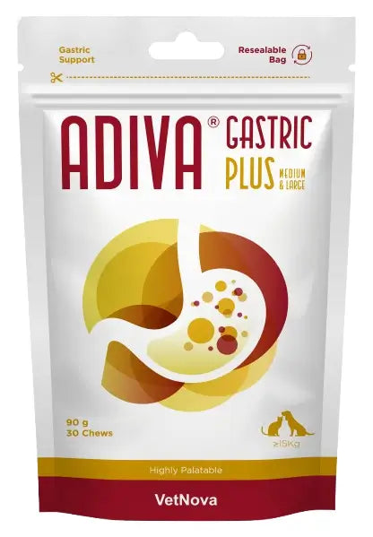 Adiva Gastric Plus Medium & Large 30 Chews, 90 grammes