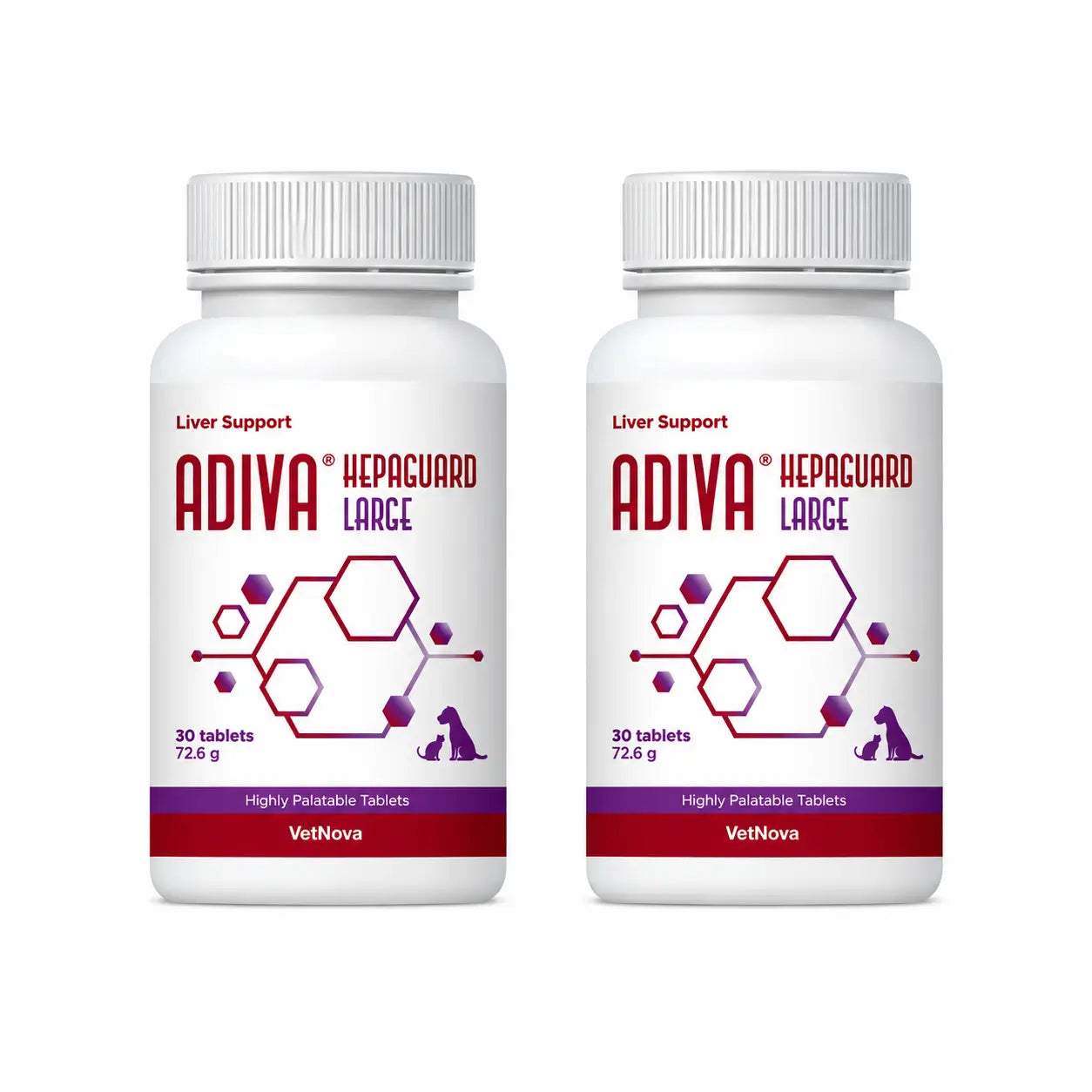 Adiva Vetnova Adiva Hepaguard Large, 30 comprimés, pack 2
