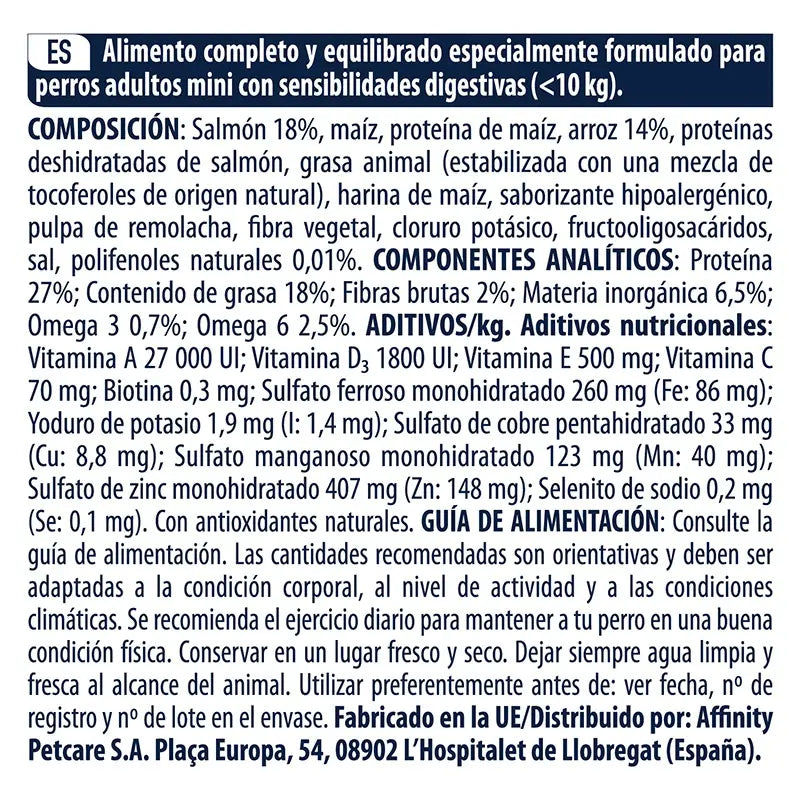 Advance Canine Adul Mini Sensitive Salmon 7,5 kg, nourriture pour chiens