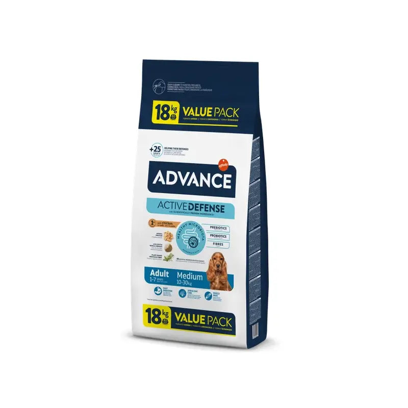 Advance Canine Adult Medium Chicken Rice 18Kg, nourriture pour chiens