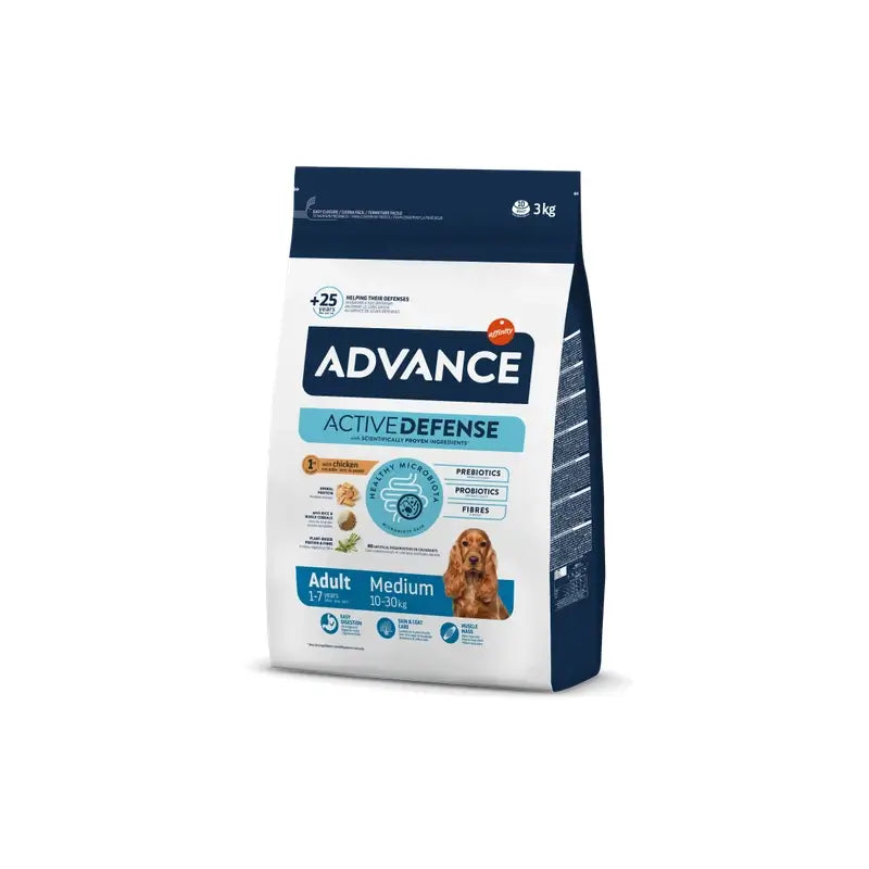 Advance Canine Adult Medium Chicken Rice 3kg, nourriture pour chiens