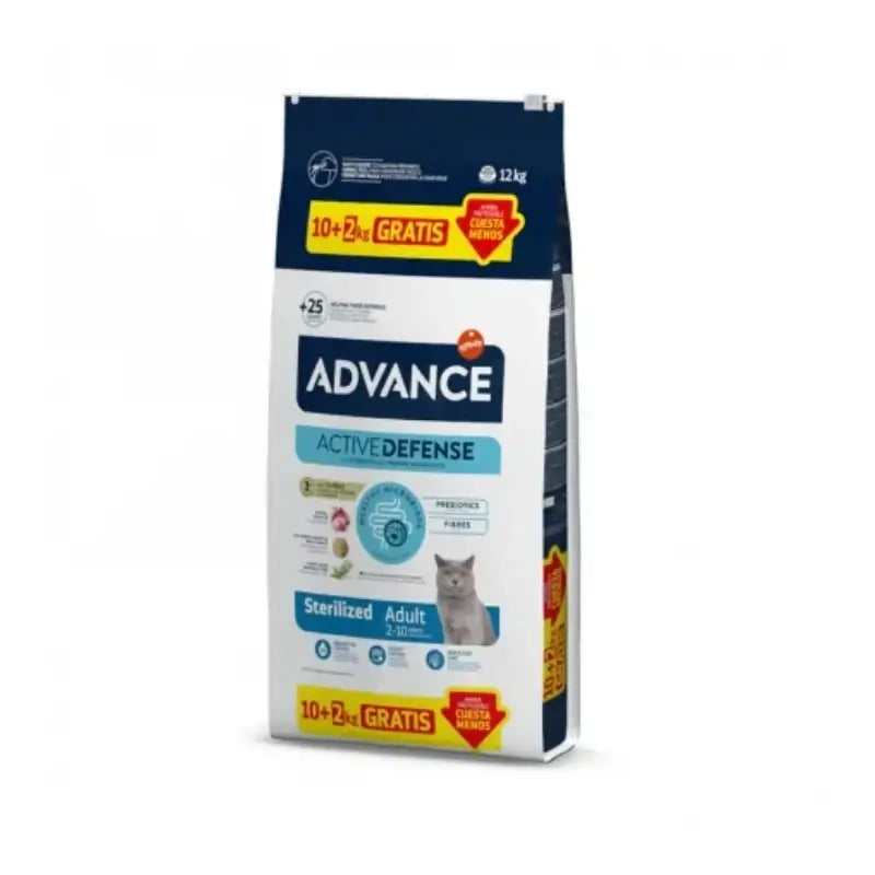 Advance Adult Croquettes stérilisées pour chats avec de la dinde, 10+2 kg