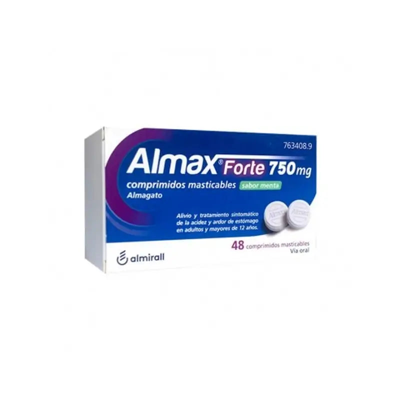 Almax forte 750 Mg Mint Flavour, 48 tablets