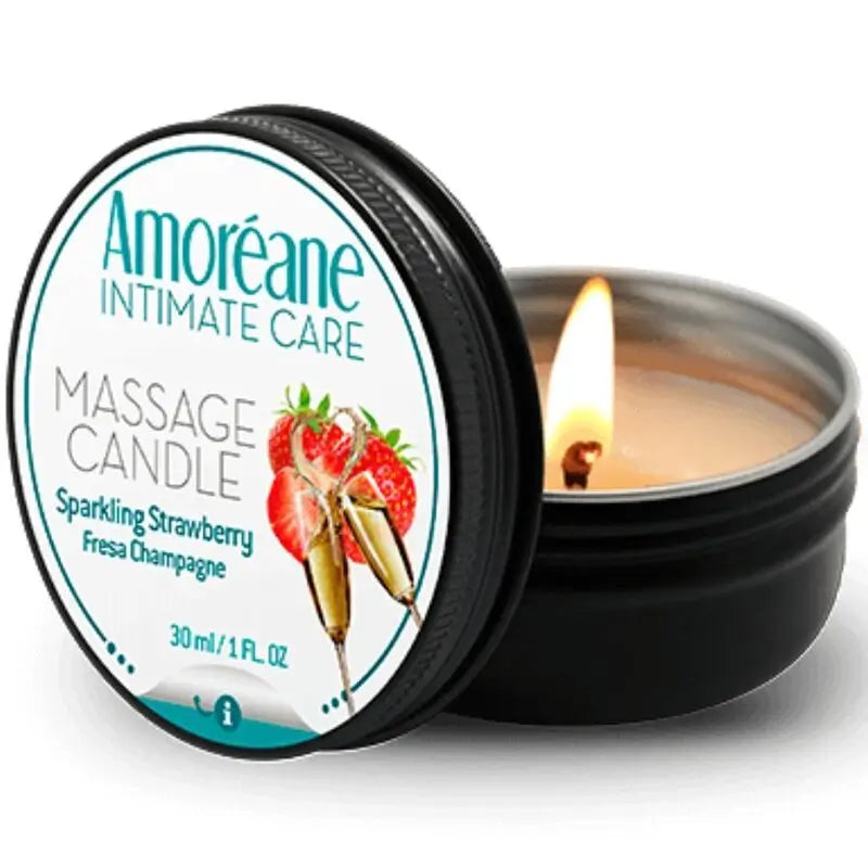 Amoreane Strawberry Champagne Massage Candle 30 Ml
