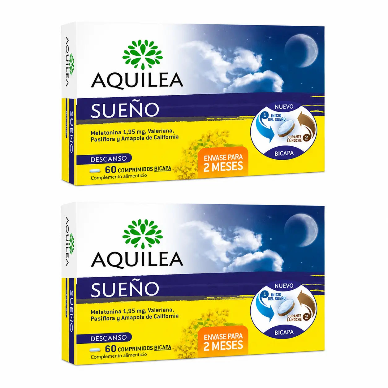Aquilea Sueño, 60 comprimés bicouche, lot de 2