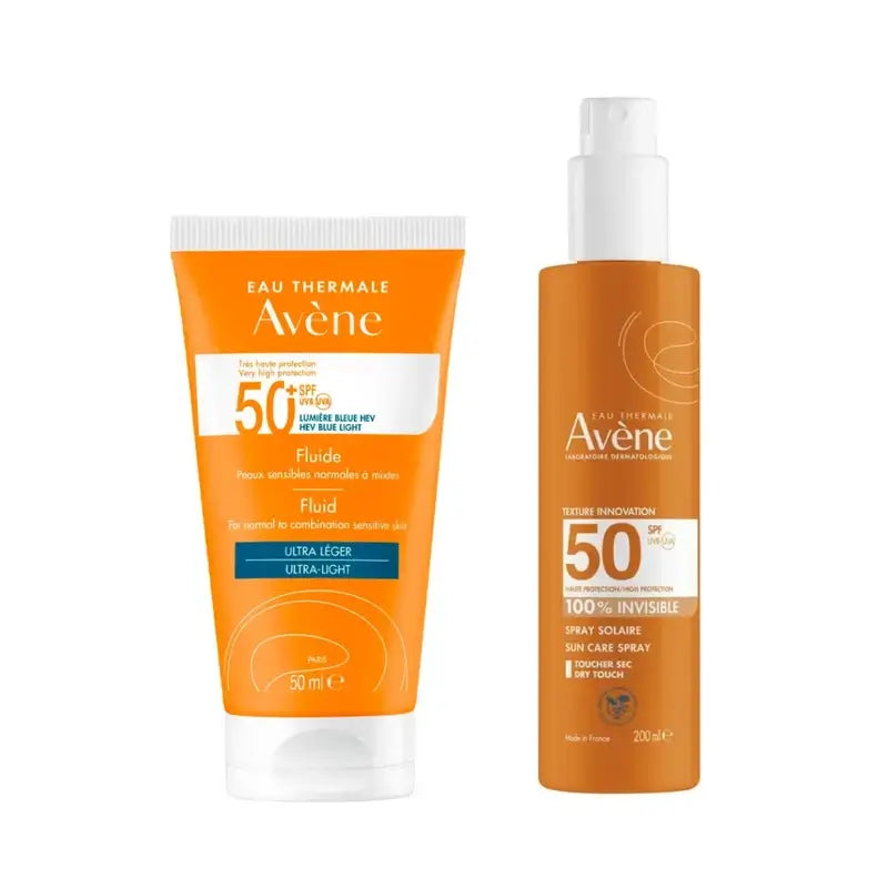 Avène Fluid Spf 50+ 50 Ml + Invisible Spray Spf 50 200 Ml