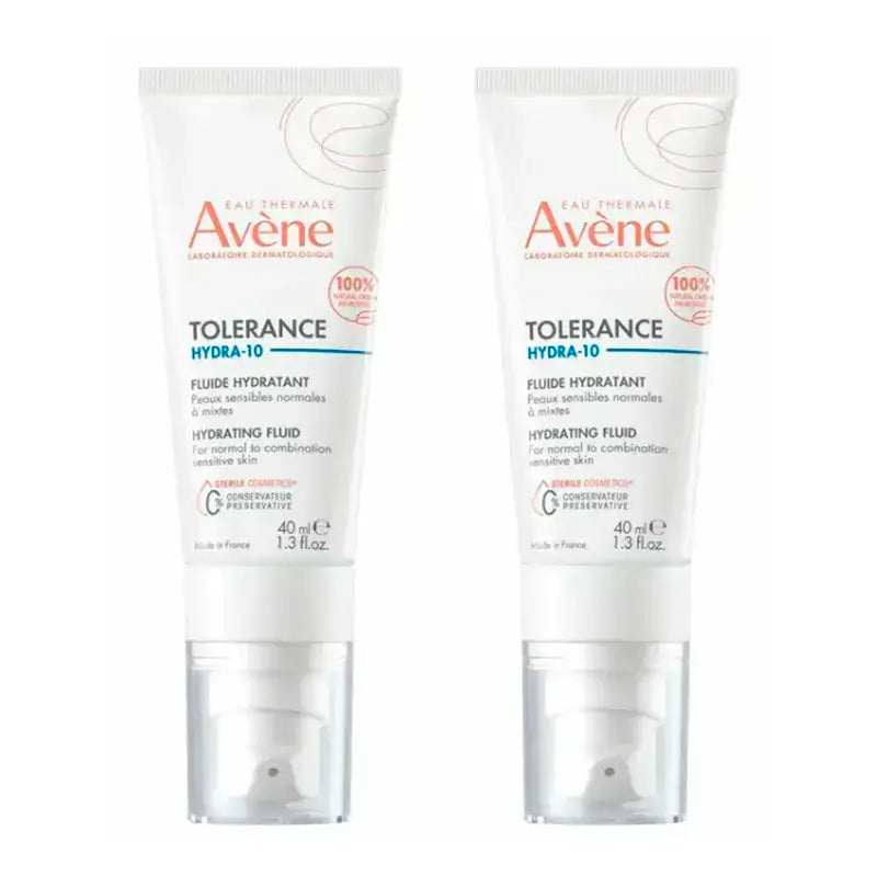 Avène Tolerance Hydra-10 Moisturising Fluid, Pack 2 x 40 ml