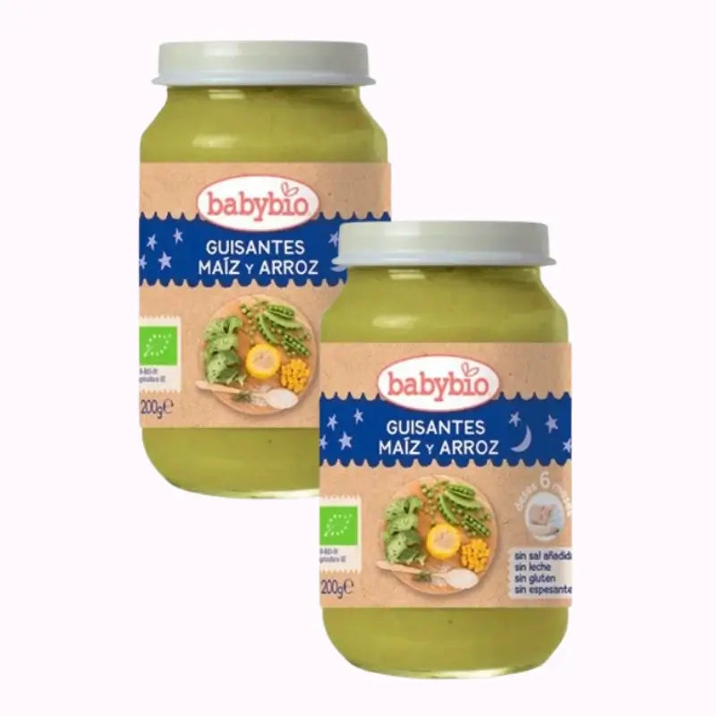 Babybio Good Night Peas-Maize-Rice, Pack 2 x 200 grams