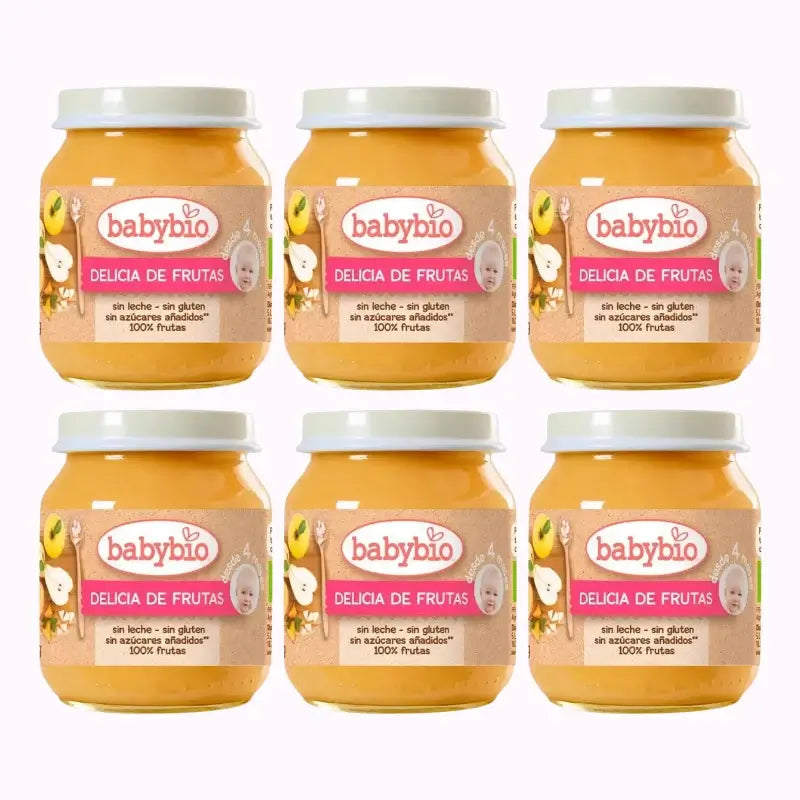 Babybio Fruit Delight, Pack 6 x 130 grams
