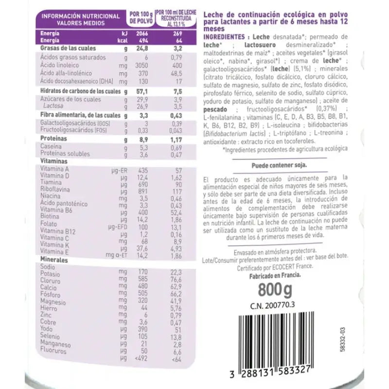Babybio Pack Optimum Milk 2 et 3 + yaourts de vache