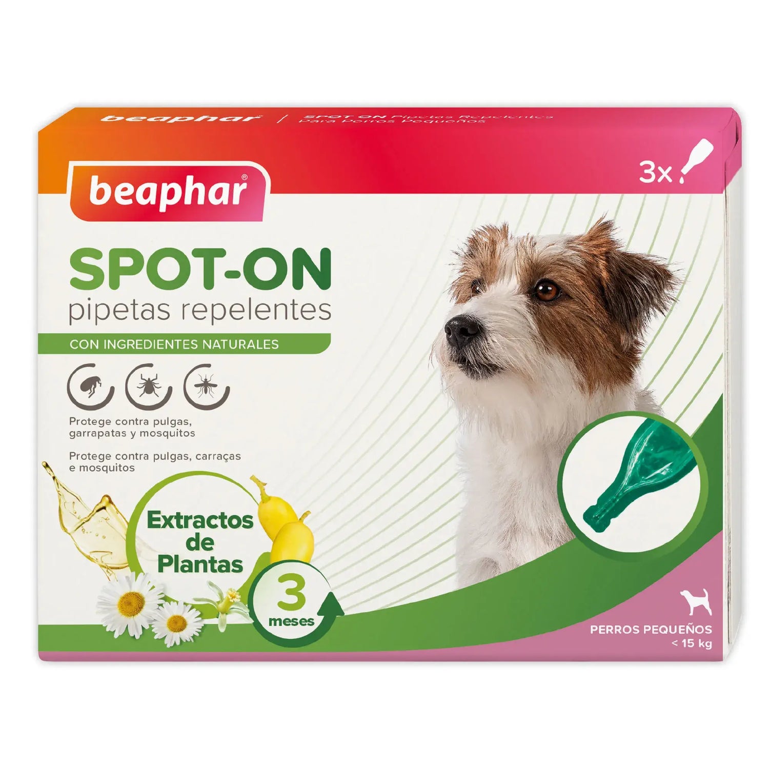 Beaphar Pipettes répulsives antiparasitaires pour petits chiens, 3x1 ml