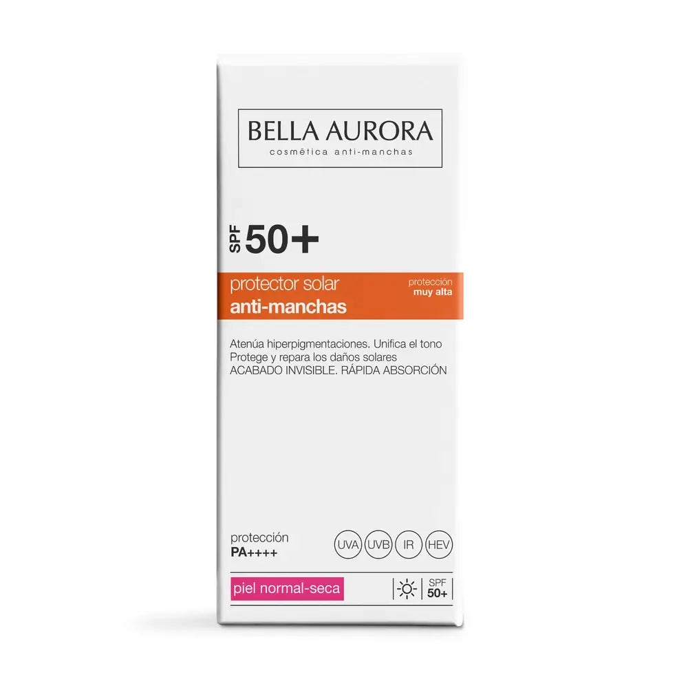 Bella Aurora Crème solaire anti-imperfections Spf50+. Peau Normale-Sèche, 50 ml