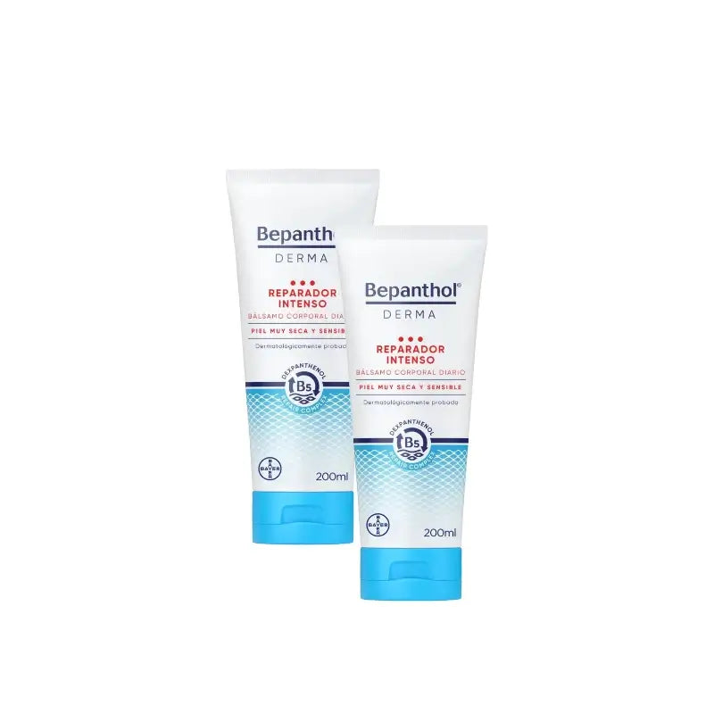 Bepanthol Derma Baume réparateur intense pour le corps, usage quotidien, lot de 2 x 200 ml