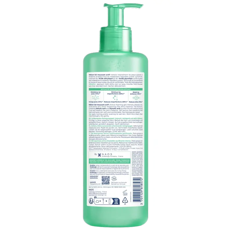 Bioderma Sébium Sébium Gel Moussant Actif, 400 ml