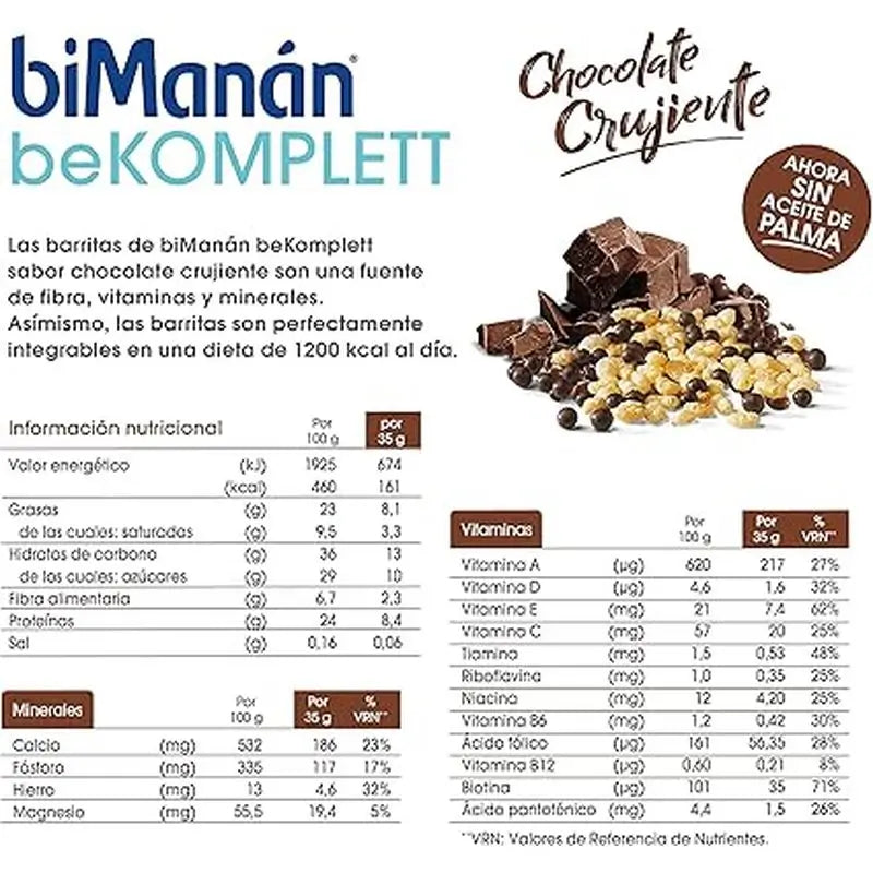 biManán Barritas Entre Horas de Chocolate Komplett 8 unités