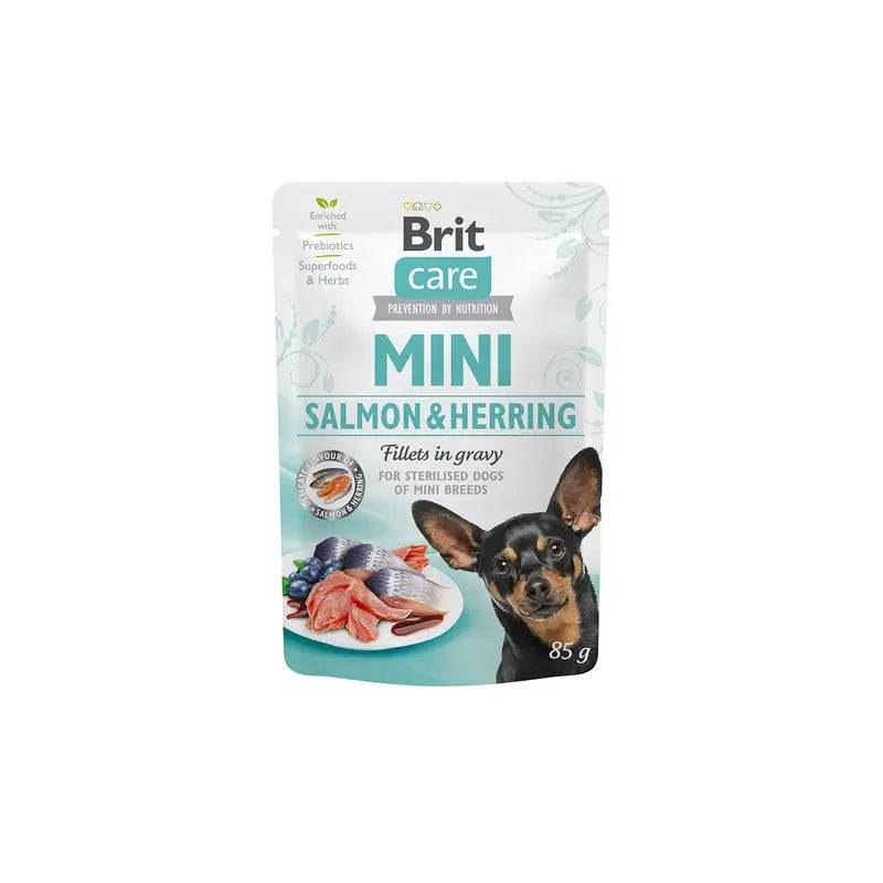 Brit Care Dog Mini Saumon et Hareng, sachets de 24 x 85 grammes