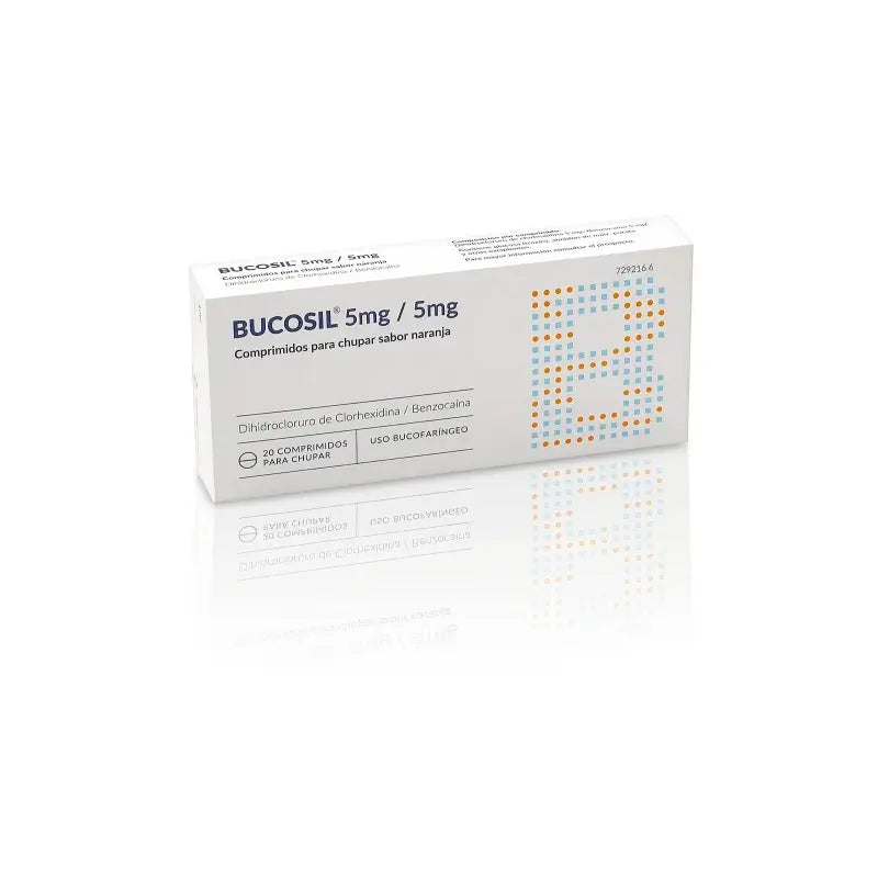 Bucosil 5 mg/5 mg 20 Orange Flavoured Sucking Tablets