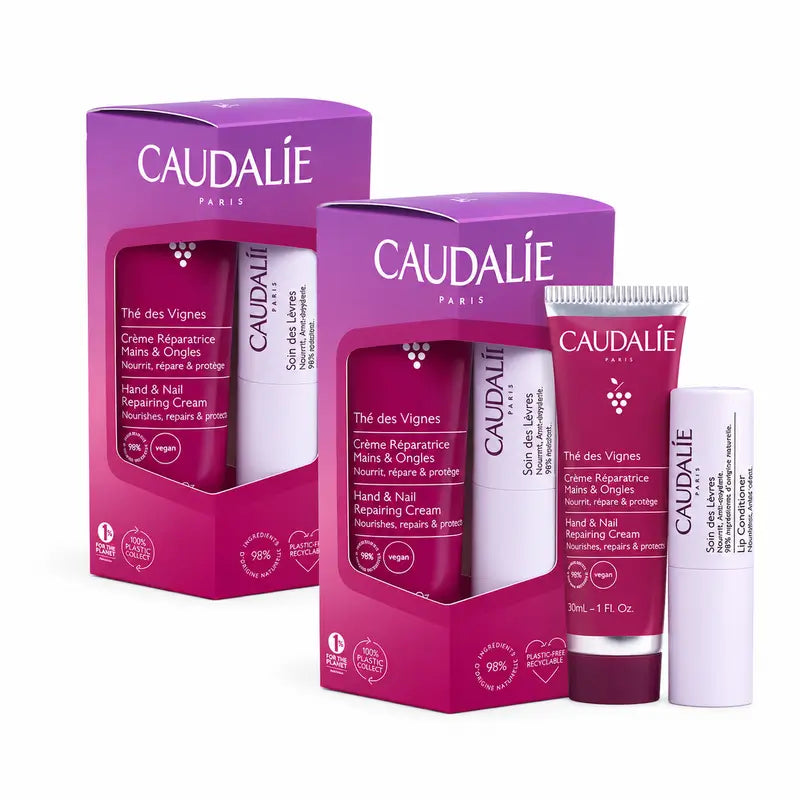 Caudalie Thé des Vignes, duo mains et lèvres, lot de 2