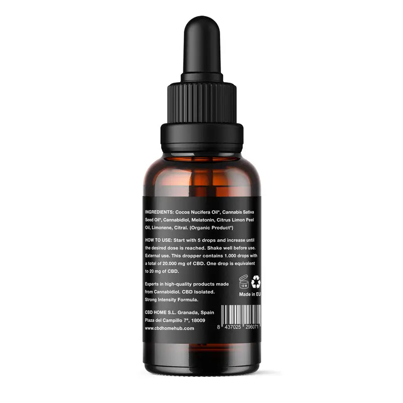 CBD Home 40% Huile de CBD avec Mélatonine, 50 ml