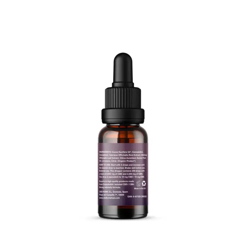CBD HOME Huile de CBD + CBC + mélisse + valériane, 10 ml