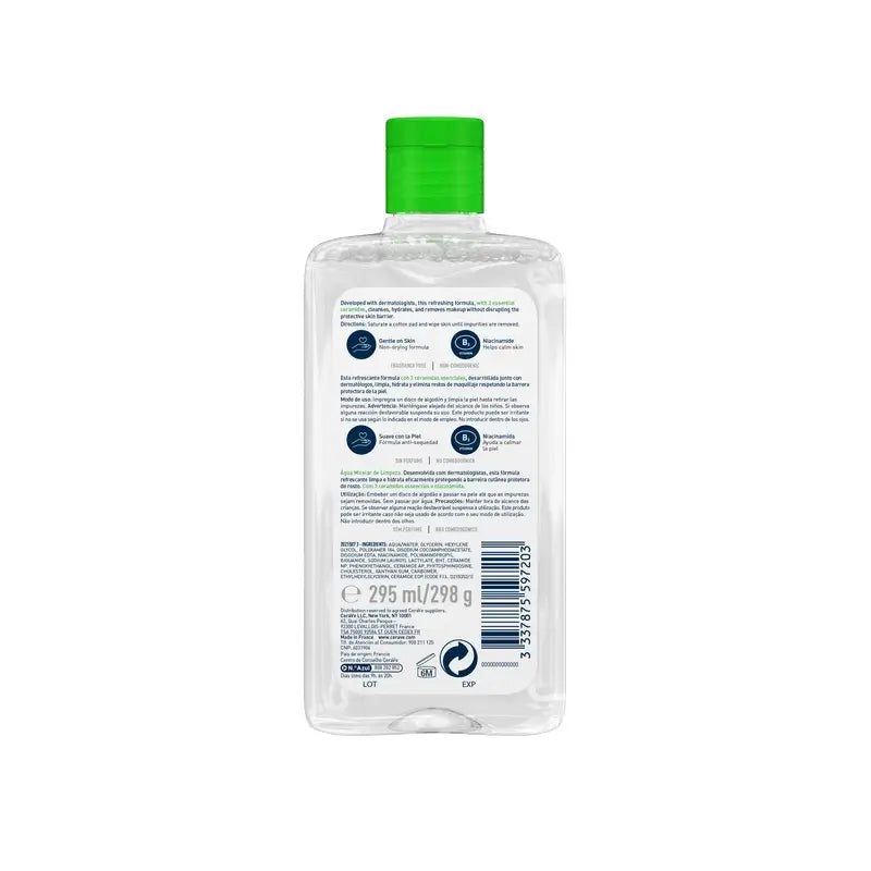 CeraVe Cleansing Eau micellaire nettoyante, 295 ml