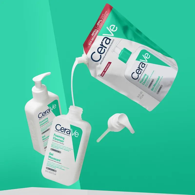 CeraVe Gel nettoyant moussant, recharge, 473 ml