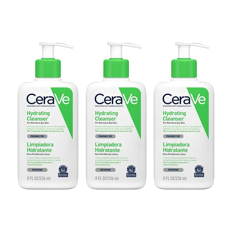 CeraVe Triplo Moisturising Cleansing Gel Cleanser, 3 x 236 ml