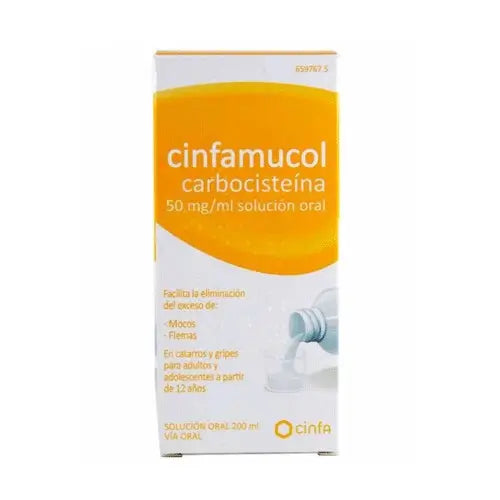 Cinfamucol Carbocisteine 50 mg/ ml Oral Solution 200 ml