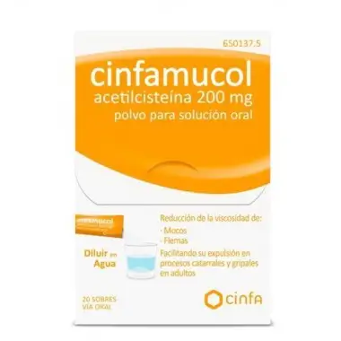 Cinfamucol Acetylcysteine 200 mg 20 sachets