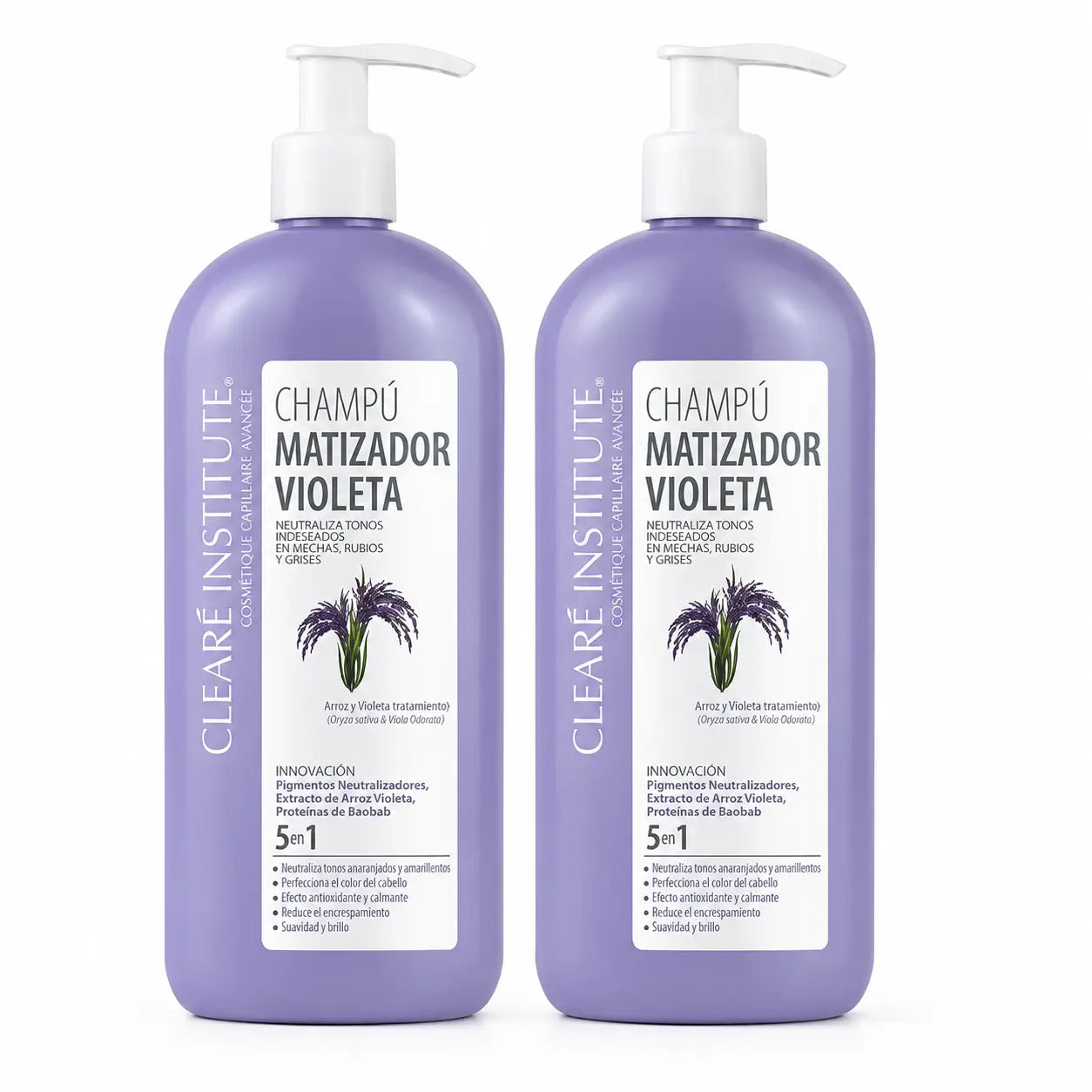Clearé Institute Shampooing Violet 400 Ml , pack 2
