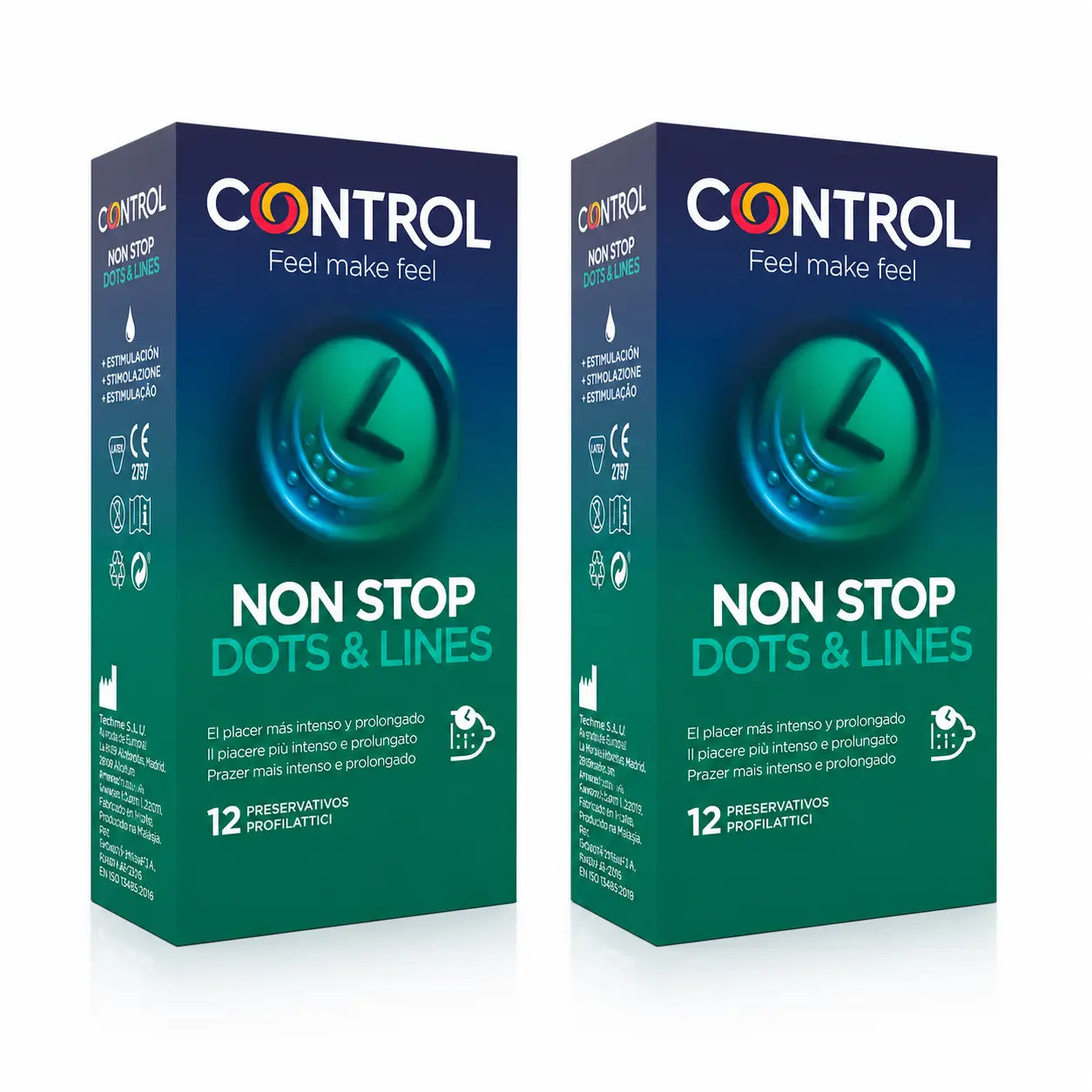 Control Non Stop Dots & Lines, 12 pièces, paquet de 2