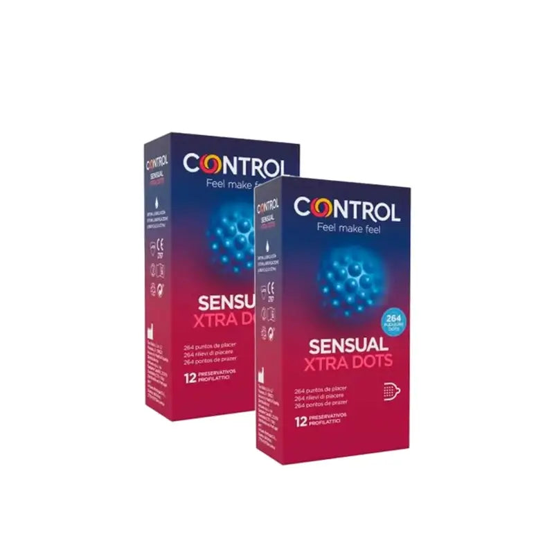 Control Sensual Xtra Dots Condoms, 12-pack, pack of 2