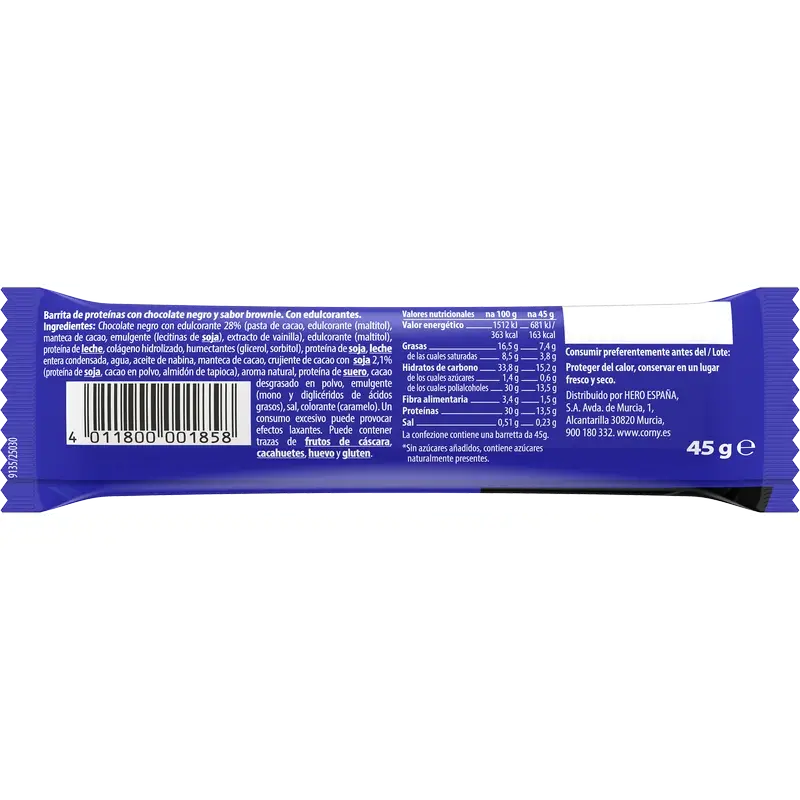 Corny Protein Soft Chocolat Noir Choco Brownie , 45 grammes