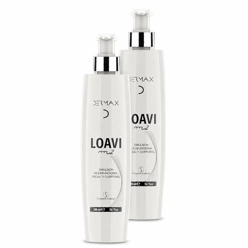 Dermax Loavi M2 Émulsion pour le visage et le corps, lot de 2 x 500 ml