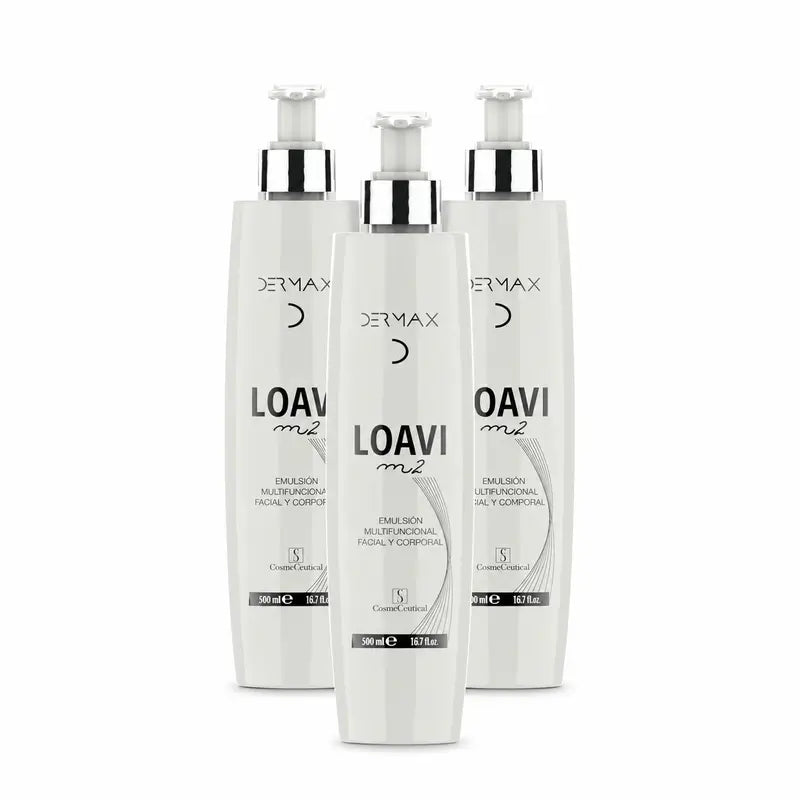 Dermax Loavi M2 Émulsion pour le visage et le corps, lot de 3 x 500 ml