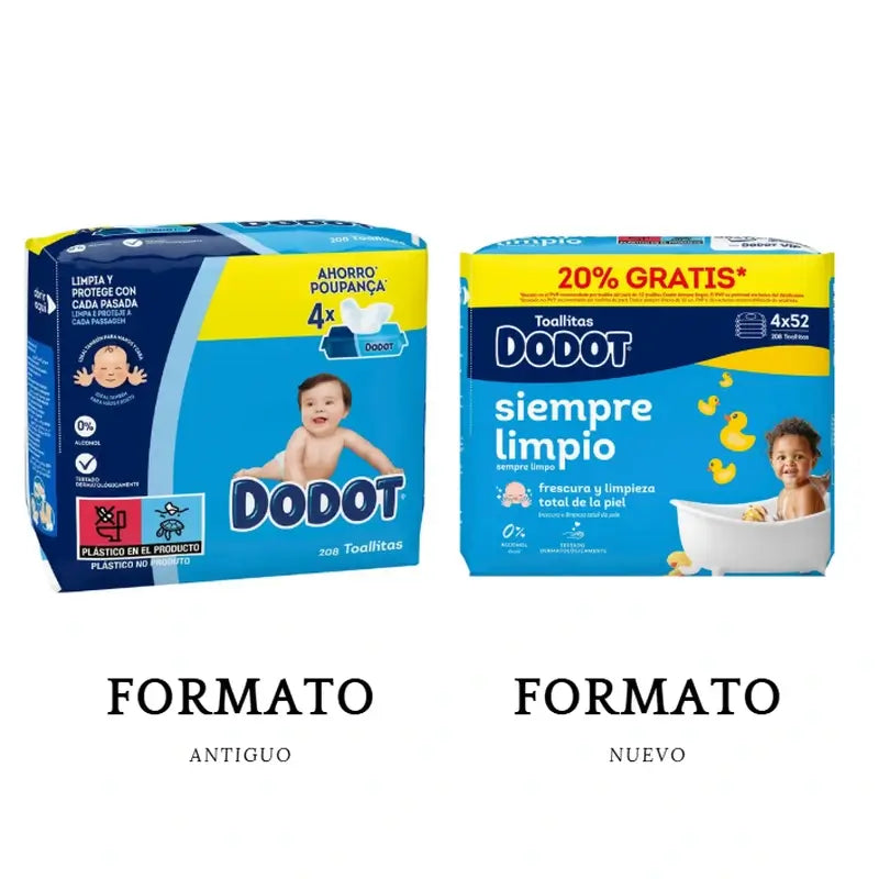 Dodot Dodot Lingettes rechargeables, 208 pcs.