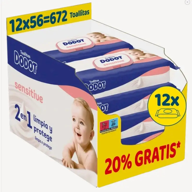 Dodot Sensitive Wipes, 12x56, 672 pcs.