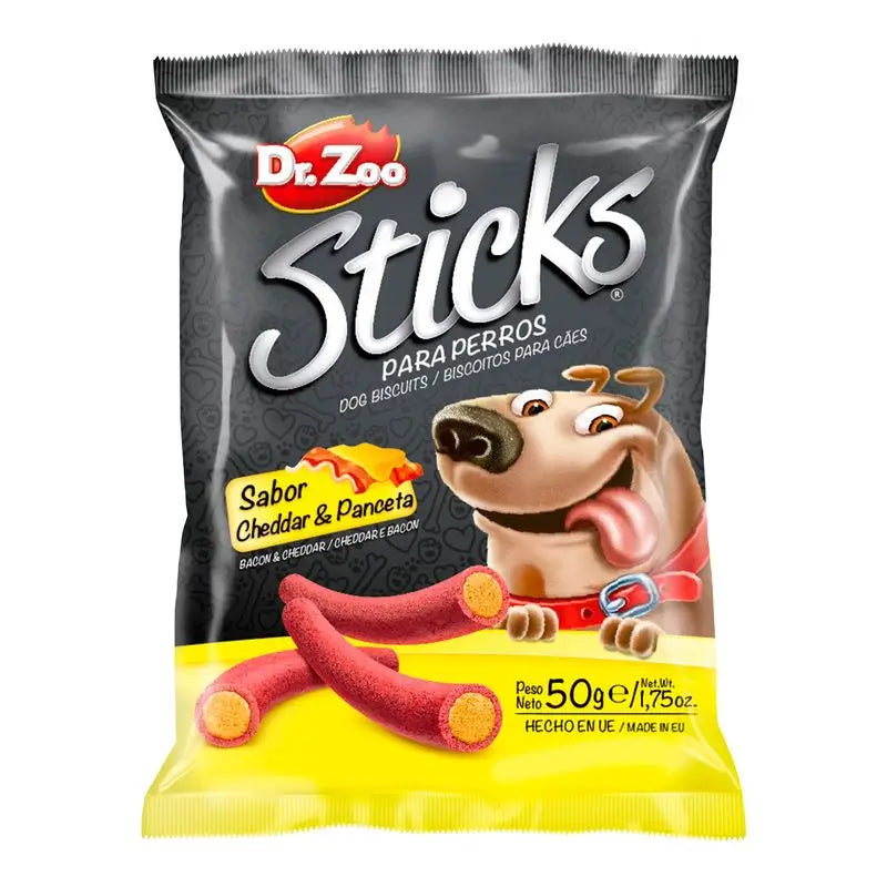 Dr ZOO Dog Sticks Cheddar Bacon 24X50Gr