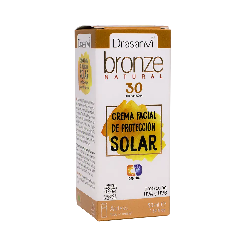 Drasanvi Bronze Natural SPF30 Sunscreen Face Cream Ecocert, 50 ml