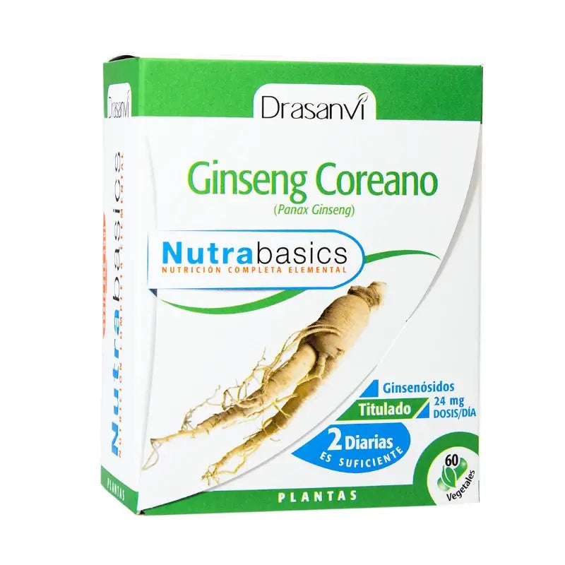 Drasanvi Ginseng Coréen 60 Capsules Nutrabasicos Drasanvi Bouteille