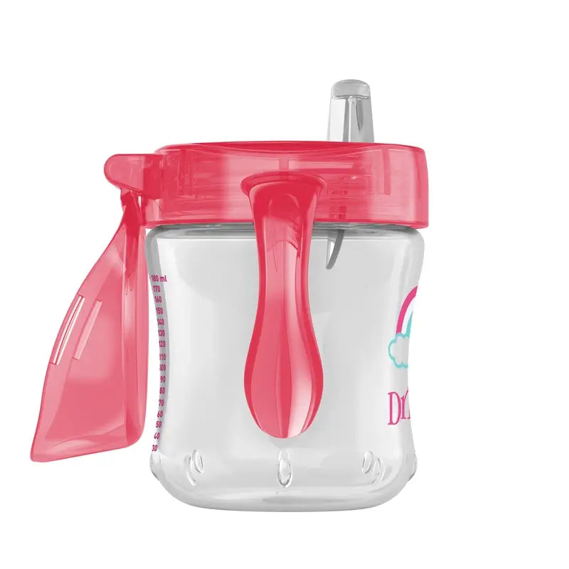 Dr. Brown's Rainbow Pink Soft Mouthpiece Transition Tumbler, 180 ml