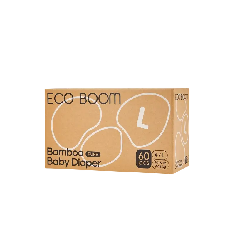 Couches ECO BOOM PURE 100% naturelles en bambou - Taille 4/L (9-14 kg) - 60 pcs.
