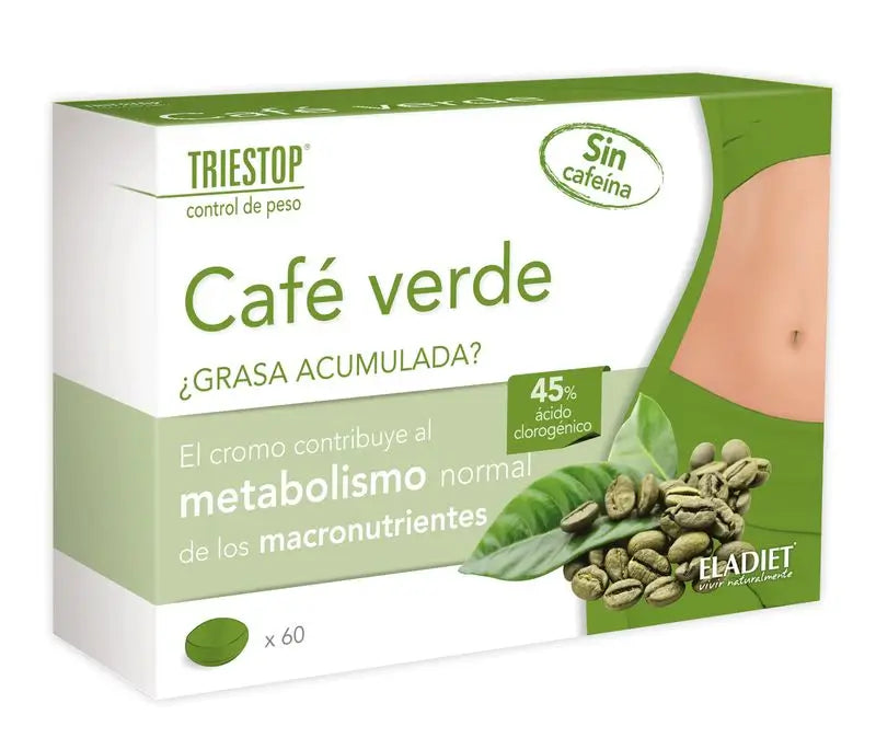 Eladiet Triestop Green Coffee Caffeine-Free, 60 Tablets