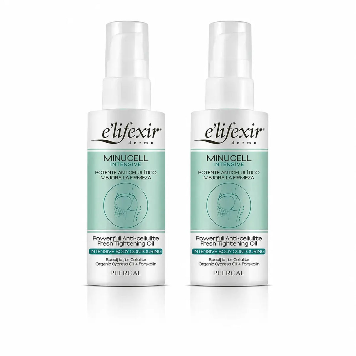 Elifexir Minucell Intensive Anti-Cellulite Huile Minceur et Raffermissante 100Ml, pack 2